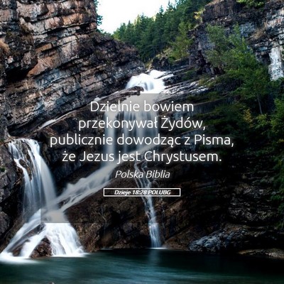 Picture 05 - Dzieje 18:28 POLUBG - Dzielnie bowiem przekonywał Żydów, publicznie - Bible Verse Picture