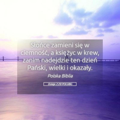 Picture 05 - Dzieje 2:20 POLUBG - Słońce zamieni się w ciemność, a księżyc w - Bible Verse Picture