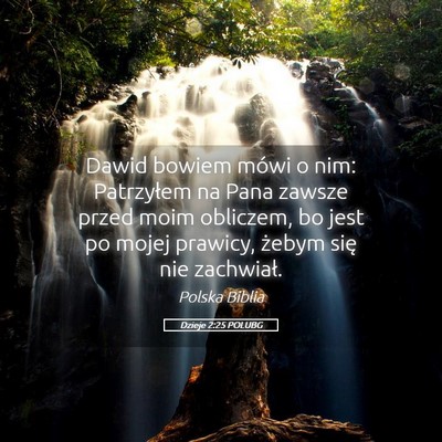 Picture 05 - Dzieje 2:25 POLUBG - Dawid bowiem mówi o nim: Patrzyłem na Pana - Bible Verse Picture