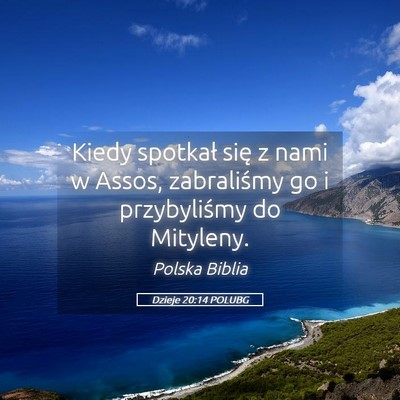 Picture 05 - Dzieje 20:14 POLUBG - Kiedy spotkał się z nami w Assos, zabraliśmy - Bible Verse Picture
