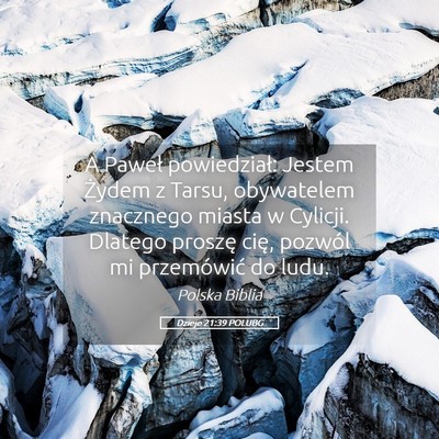 Picture 05 - Dzieje 21:39 POLUBG - A Paweł powiedział: Jestem Żydem z Tarsu, - Bible Verse Picture