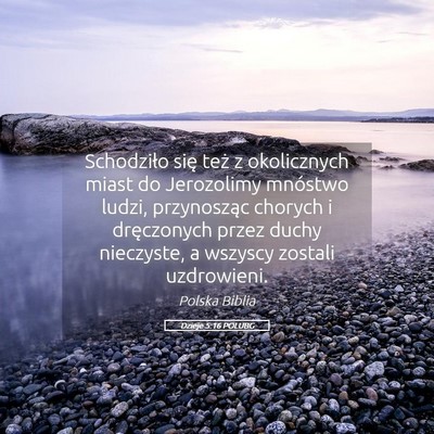 Picture 05 - Dzieje 5:16 POLUBG - Schodziło się też z okolicznych miast do - Bible Verse Picture