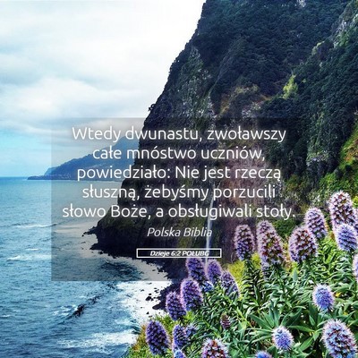 Picture 05 - Dzieje 6:2 POLUBG - Wtedy dwunastu, zwoławszy całe mnóstwo - Bible Verse Picture