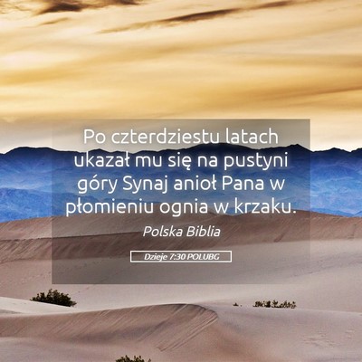 Picture 05 - Dzieje 7:30 POLUBG - Po czterdziestu latach ukazał mu się na pustyni - Bible Verse Picture