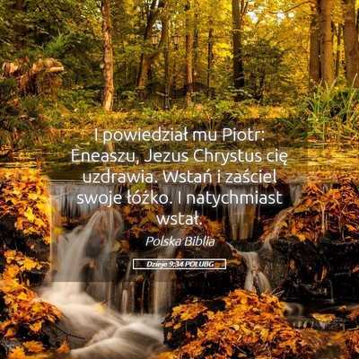 Picture 05 - Dzieje 9:34 POLUBG - I powiedział mu Piotr: Eneaszu, Jezus Chrystus - Bible Verse Picture