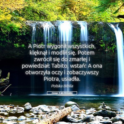 Picture 05 - Dzieje 9:40 POLUBG - A Piotr wygonił wszystkich, klęknął i modlił - Bible Verse Picture