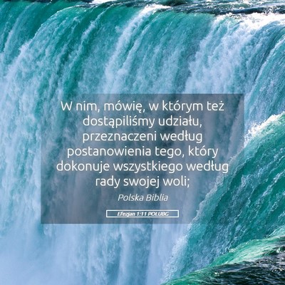 Picture 05 - Efezjan 1:11 POLUBG - W nim, mówię, w którym też dostąpiliśmy - Bible Verse Picture
