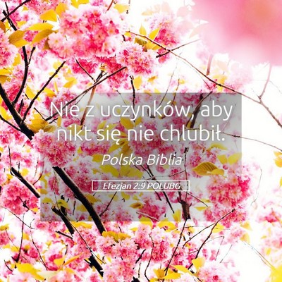 Picture 05 - Efezjan 2:9 POLUBG - Nie z uczynków, aby nikt się nie - Bible Verse Picture