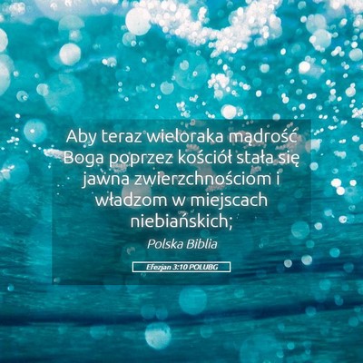Picture 05 - Efezjan 3:10 POLUBG - Aby teraz wieloraka mądrość Boga poprzez - Bible Verse Picture