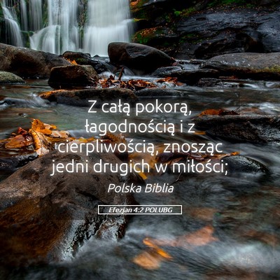 Picture 05 - Efezjan 4:2 POLUBG - Z całą pokorą, łagodnością i z - Bible Verse Picture
