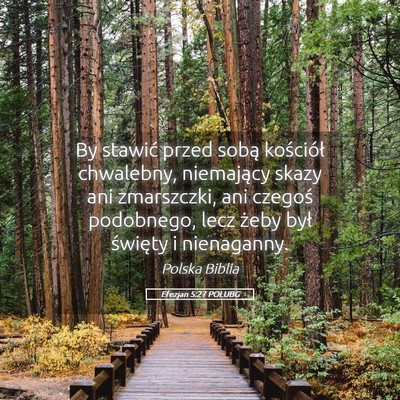 Picture 05 - Efezjan 5:27 POLUBG - By stawić przed sobą kościół chwalebny, - Bible Verse Picture