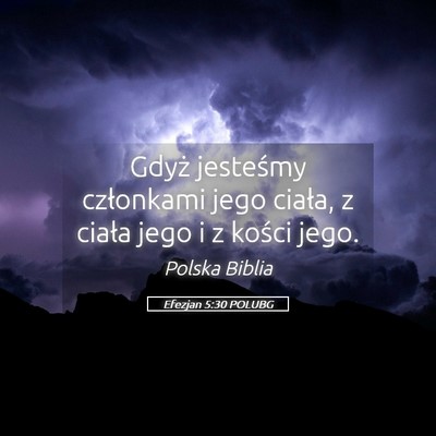 Picture 05 - Efezjan 5:30 POLUBG - Gdyż jesteśmy członkami jego ciała, z ciała - Bible Verse Picture