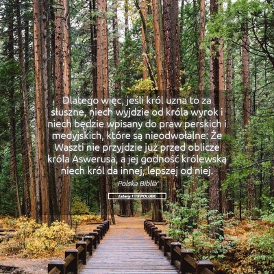 Picture 05 - Estery 1:19 POLUBG - Dlatego więc, jeśli król uzna to za słuszne, - Bible Verse Picture