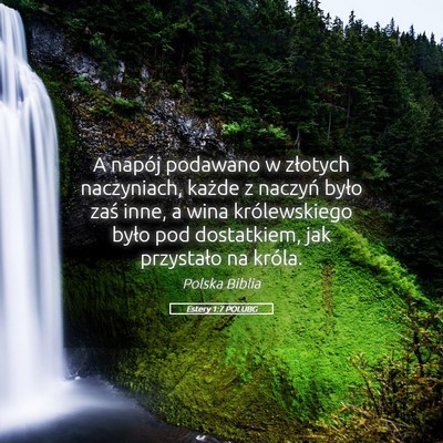 Picture 05 - Estery 1:7 POLUBG - A napój podawano w złotych naczyniach, każde z - Bible Verse Picture