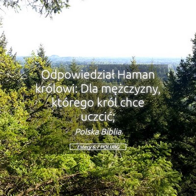Picture 05 - Estery 6:7 POLUBG - Odpowiedział Haman królowi: Dla mężczyzny, - Bible Verse Picture
