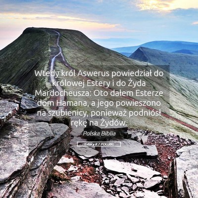Picture 05 - Estery 8:7 POLUBG - Wtedy król Aswerus powiedział do królowej - Bible Verse Picture