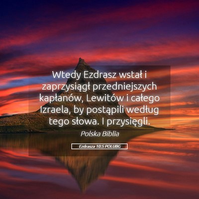 Picture 05 - Ezdrasza 10:5 POLUBG - Wtedy Ezdrasz wstał i zaprzysiągł - Bible Verse Picture