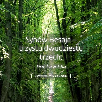 Picture 05 - Ezdrasza 2:17 POLUBG - Synów Besaja – trzystu dwudziestu - Bible Verse Picture