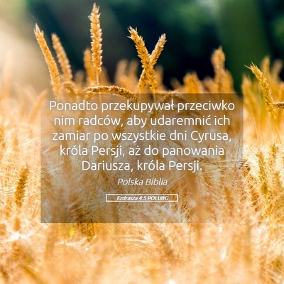 Picture 05 - Ezdrasza 4:5 POLUBG - Ponadto przekupywał przeciwko nim radców, aby - Bible Verse Picture