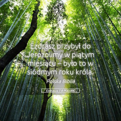 Picture 05 - Ezdrasza 7:8 POLUBG - Ezdrasz przybył do Jerozolimy w piątym - Bible Verse Picture