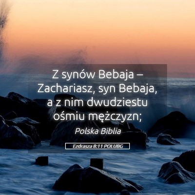 Picture 05 - Ezdrasza 8:11 POLUBG - Z synów Bebaja – Zachariasz, syn Bebaja, a z - Bible Verse Picture