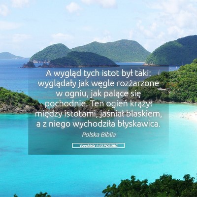 Picture 05 - Ezechiela 1:13 POLUBG - A wygląd tych istot był taki: wyglądały jak - Bible Verse Picture