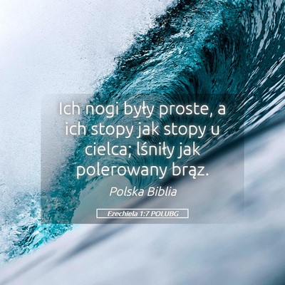 Picture 05 - Ezechiela 1:7 POLUBG - Ich nogi były proste, a ich stopy jak stopy u - Bible Verse Picture