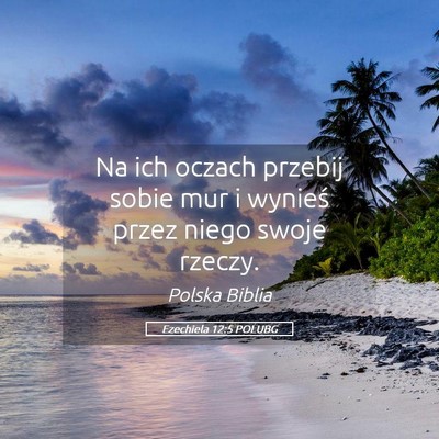 Picture 05 - Ezechiela 12:5 POLUBG - Na ich oczach przebij sobie mur i wynieś przez - Bible Verse Picture