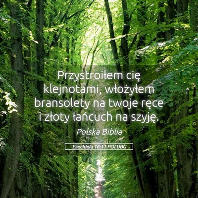 Picture 05 - Ezechiela 16:11 POLUBG - Przystroiłem cię klejnotami, włożyłem - Bible Verse Picture