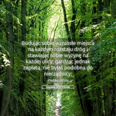 Picture 05 - Ezechiela 16:31 POLUBG - Budując sobie wzniosłe miejsca na każdym - Bible Verse Picture