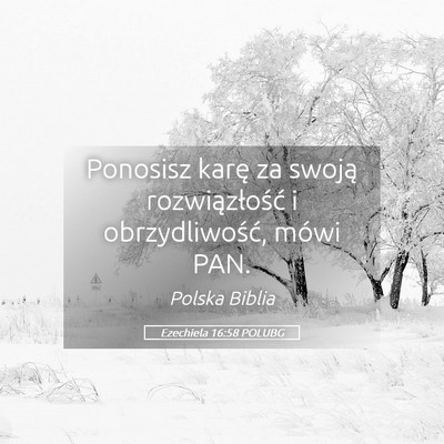 Picture 05 - Ezechiela 16:58 POLUBG - Ponosisz karę za swoją rozwiązłość i - Bible Verse Picture