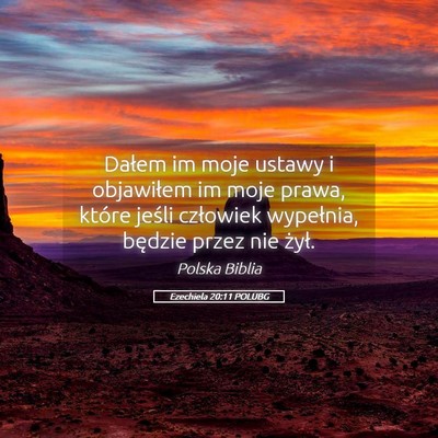 Picture 05 - Ezechiela 20:11 POLUBG - Dałem im moje ustawy i objawiłem im moje prawa, - Bible Verse Picture