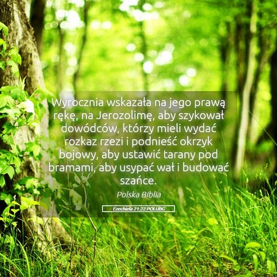 Picture 05 - Ezechiela 21:22 POLUBG - Wyrocznia wskazała na jego prawą rękę, na - Bible Verse Picture