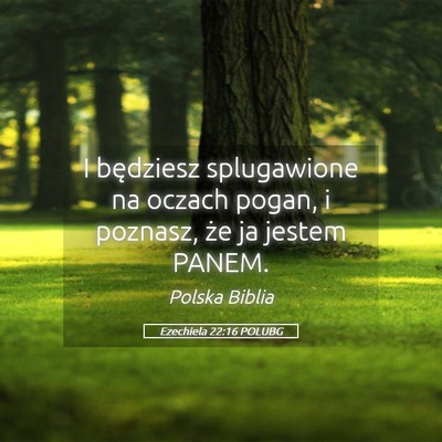 Picture 05 - Ezechiela 22:16 POLUBG - I będziesz splugawione na oczach pogan, i - Bible Verse Picture