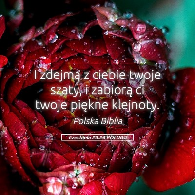 Picture 05 - Ezechiela 23:26 POLUBG - I zdejmą z ciebie twoje szaty, i zabiorą ci - Bible Verse Picture