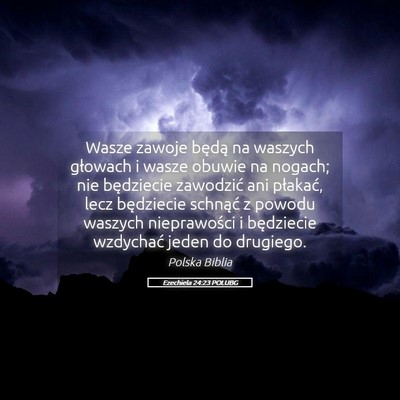 Picture 05 - Ezechiela 24:23 POLUBG - Wasze zawoje będą na waszych głowach i wasze - Bible Verse Picture