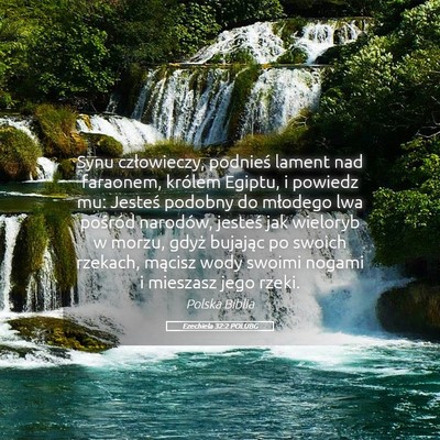 Picture 05 - Ezechiela 32:2 POLUBG - Synu człowieczy, podnieś lament nad faraonem, - Bible Verse Picture