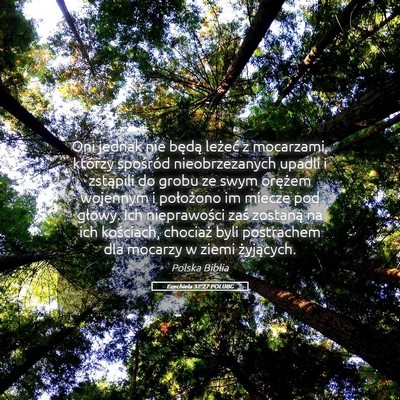 Picture 05 - Ezechiela 32:27 POLUBG - Oni jednak nie będą leżeć z mocarzami, - Bible Verse Picture