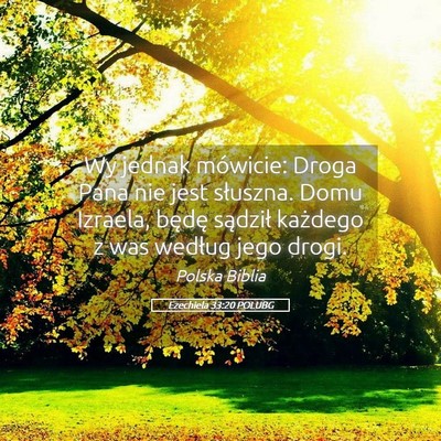 Picture 05 - Ezechiela 33:20 POLUBG - Wy jednak mówicie: Droga Pana nie jest słuszna. - Bible Verse Picture