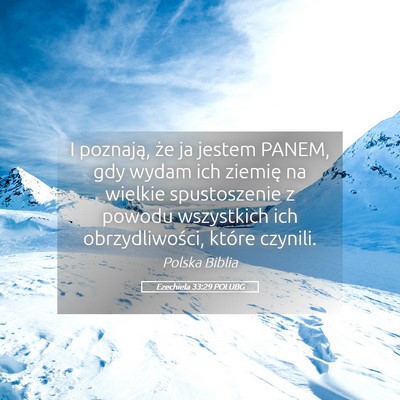 Picture 05 - Ezechiela 33:29 POLUBG - I poznają, że ja jestem PANEM, gdy wydam ich - Bible Verse Picture