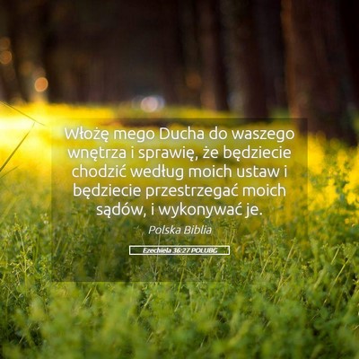 Picture 05 - Ezechiela 36:27 POLUBG - Włożę mego Ducha do waszego wnętrza i - Bible Verse Picture