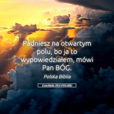 Picture 05 - Ezechiela 39:5 POLUBG - Padniesz na otwartym polu, bo ja to - Bible Verse Picture