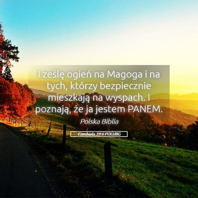 Picture 05 - Ezechiela 39:6 POLUBG - I ześlę ogień na Magoga i na tych, którzy - Bible Verse Picture