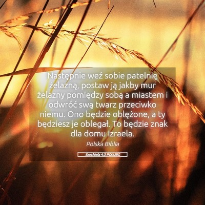 Picture 05 - Ezechiela 4:3 POLUBG - Następnie weź sobie patelnię żelazną, postaw - Bible Verse Picture