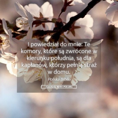 Picture 05 - Ezechiela 40:45 POLUBG - I powiedział do mnie: Te komory, które są - Bible Verse Picture