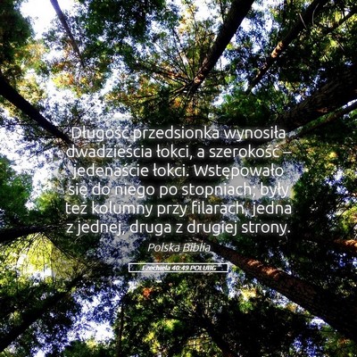 Picture 05 - Ezechiela 40:49 POLUBG - Długość przedsionka wynosiła dwadzieścia - Bible Verse Picture