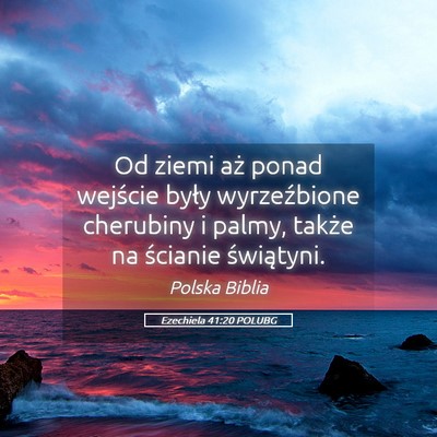Picture 05 - Ezechiela 41:20 POLUBG - Od ziemi aż ponad wejście były wyrzeźbione - Bible Verse Picture