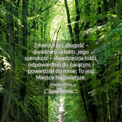 Picture 05 - Ezechiela 41:4 POLUBG - Zmierzył też długość – dwadzieścia - Bible Verse Picture