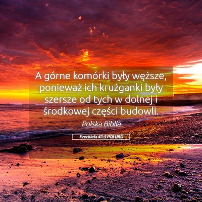 Picture 05 - Ezechiela 42:5 POLUBG - A górne komórki były węższe, ponieważ ich - Bible Verse Picture