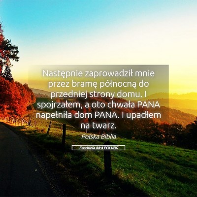 Picture 05 - Ezechiela 44:4 POLUBG - Następnie zaprowadził mnie przez bramę - Bible Verse Picture